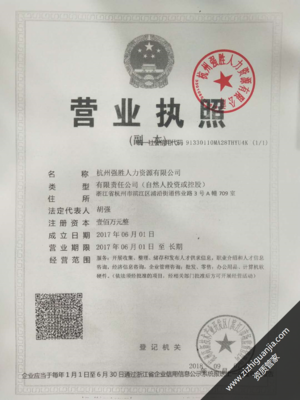 杭州强胜人力资源2资质代办公司 资质管家，为杭州企业提供专业资质代办服务